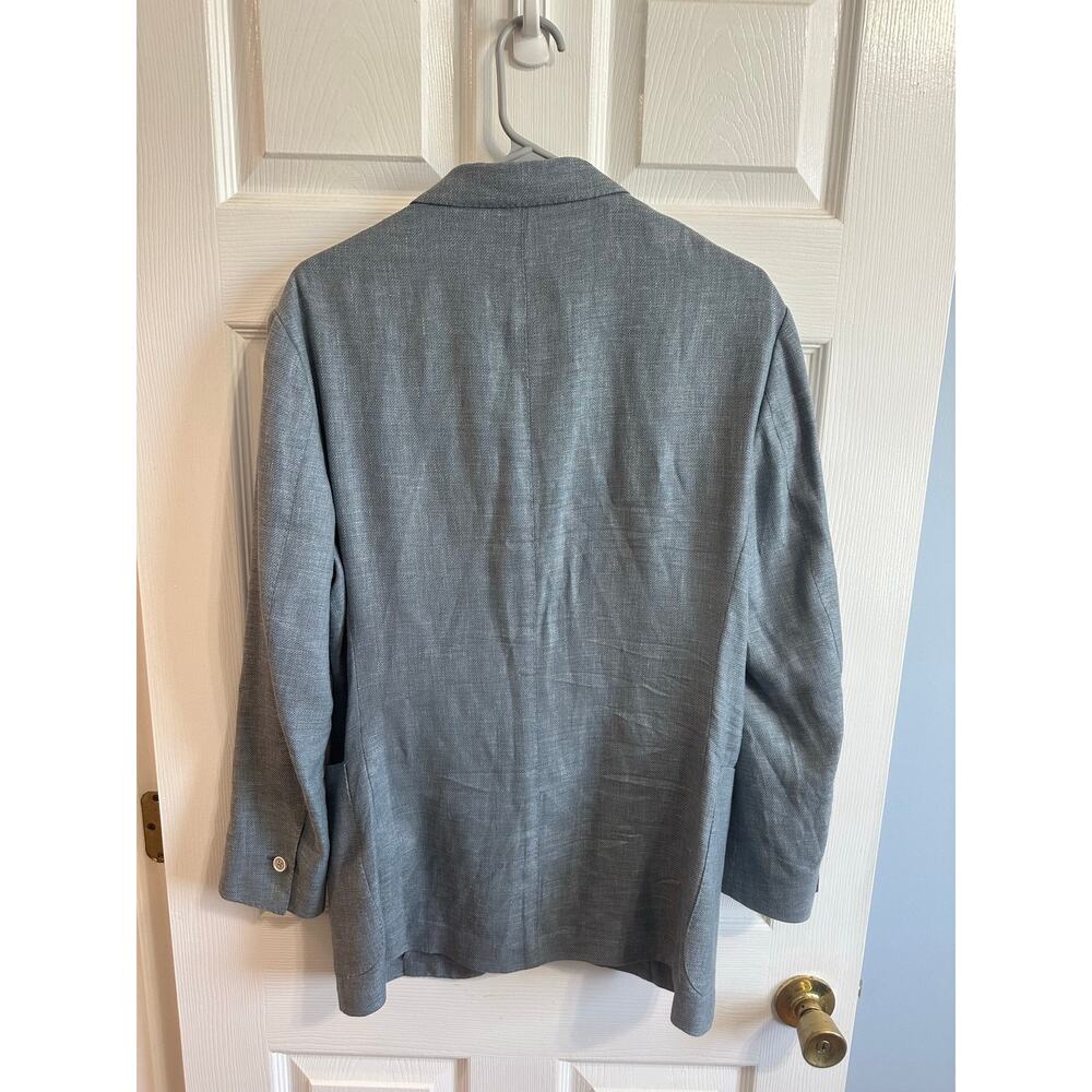 Eleventy Soft Jacket Blazer Sport Coat Blue Linen Cotton Sz 50 It / US 40R GREAT - Picture 4 of 15